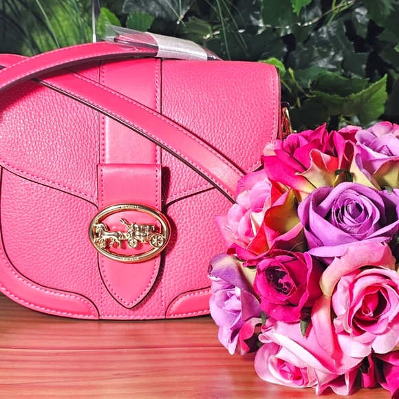 Coach Leather Purse George Saddle Bag Pretty in Pink Coach C3241 ~ NWT - Picture 15 of 16